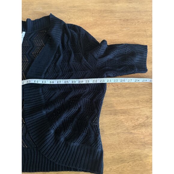 Leo & Nicole Womens Open Front Knit Cardigan Sweater XXL Black Chevron Design - Picture 4 of 6